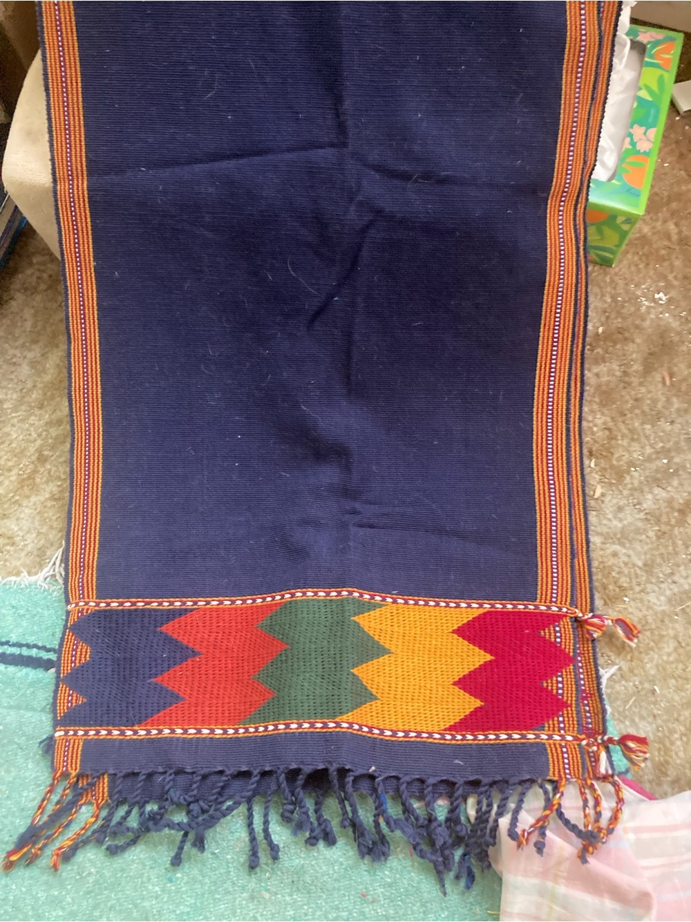 Handwoven Navy Multicolor shawl